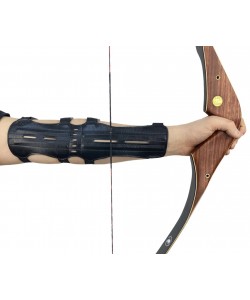 Крага охотничья Centershot 33 см, кожа (черная)