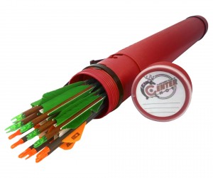 Тубус для стрел Centershot пластиковый, с держателем (красный)