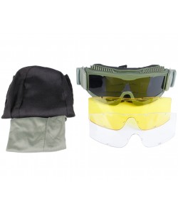 Очки защитные Гром Deluxe AS-GG0038, сменные линзы (Olive)