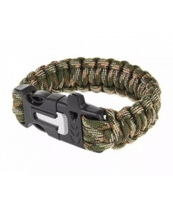 Браслет из паракорда (кресало и свисток на защелке) AS-SL0011 Green Camo