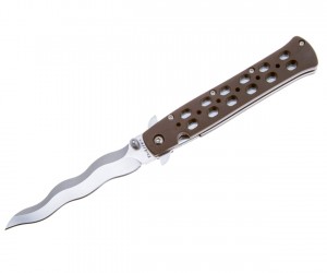 Нож складной Cold Steel Ti-Lite 4 Kris 10,1 см, сталь AUS-10A, рукоять Zytel Brown