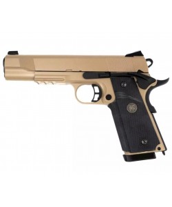 Страйкбольный пистолет KJW KP-07 Colt M1911 M.E.U. CO₂ GBB Tan