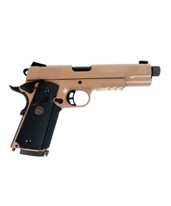 Страйкбольный пистолет KJW KP-07 Colt M1911 M.E.U. TBC Gas Tan, удлин. ствол