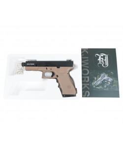 Страйкбольный пистолет KJW KP-17 Glock G17 TBC Gas Tan, удлин. ствол