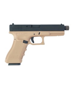 Страйкбольный пистолет KJW KP-18 Glock G18 TBC Gas Tan, удлин. ствол