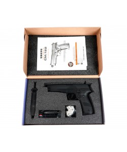 Страйкбольный пистолет Cyma SigSauer P226, Mosfet +UP гирбокс, Li-po, USB-зарядка (CM.122S)