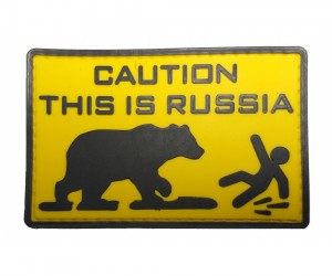 Шеврон ”Caution: This is Russia”, PVC на велкро, 85x55 мм
