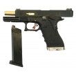 |Уценка| Страйкбольный пистолет WE Glock-17 G-Force, черная рамка и затвор, золот. ствол (№ 413-УЦ) - фото № 3