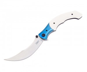 Нож складной CRKT Ritual 12 см, сталь Sandvik 12С27, рукоять Micarta, Blue