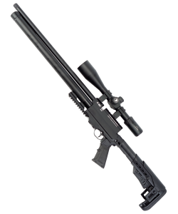 Пневматическая винтовка Kuzey K60 Tactical (пластик, телескоп. приклад, PCP, ★3 Дж) 6,35 мм