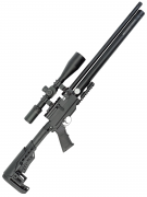 Пневматическая винтовка Kuzey K60 Tactical (пластик, телескоп. приклад, PCP, ★3 Дж) 6,35 мм