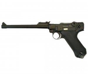 |Уценка| Страйкбольный пистолет WE Luger P08 8” Black (WE-P003) (№ 482-УЦ)