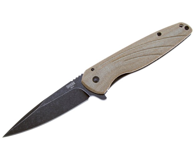 Нож складной Ontario Shikra 8,1 см, сталь Aus 8, рукоять Micarta Brown