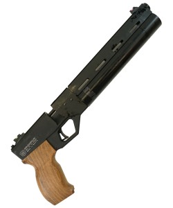 Пневматический пистолет «Корсар» D32 дерев. рукоять, ствол 240 мм (с прикладом, PCP, редуктор) 6,35 мм