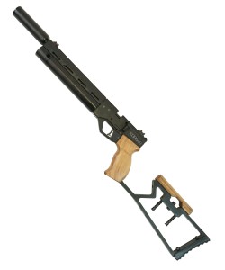 Пневматический пистолет «Корсар» D32 дерев. рукоять, ствол 240 мм (с прикладом, PCP, редуктор) 6,35 мм