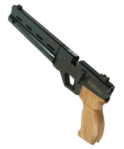 Пневматический пистолет «Корсар» D32 дерев. рукоять, ствол 240 мм (с прикладом, PCP, редуктор) 6,35 мм