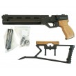Пневматический пистолет «Корсар» D32 деревянная рукоять, ствол 240 мм (с прикладом, PCP) 6,35 мм - фото № 4