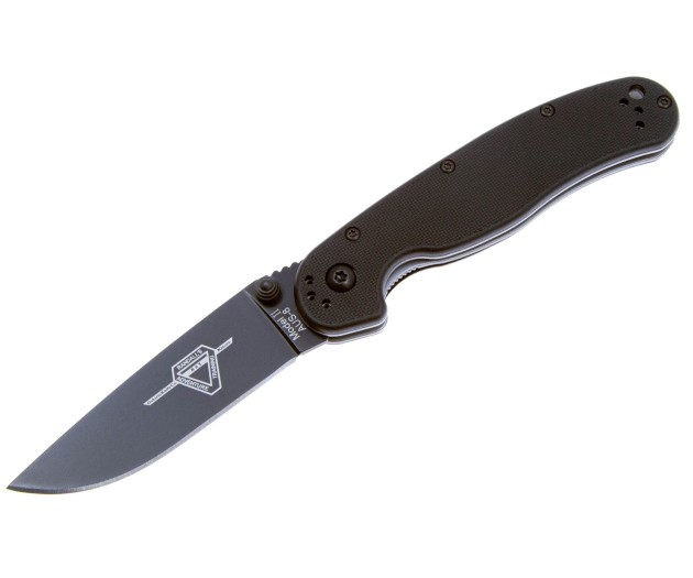 Нож складной Ontario RAT-2 7,6 см, сталь AUS-8 Black, рукоять GRN Black