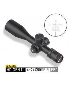 Оптический прицел Discovery HD-Gen2 4-24x50SFIR FFP, Zero Stop, 34 мм, на Weaver
