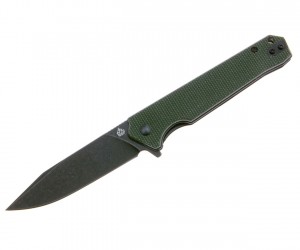 Нож складной QSP Knife Mamba V2 Blackwash 8,9 см, сталь D2, рукоять Micarta Green
