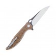 Нож складной QSP Knife Locust 9,8 см, сталь 154CM, рукоять Micarta Brown - фото № 2
