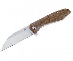 Нож складной QSP Knife Pelican 9,2 см, сталь S35VN, рукоять Micarta Brown