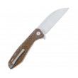 Нож складной QSP Knife Pelican 9,2 см, сталь S35VN, рукоять Micarta Brown - фото № 2