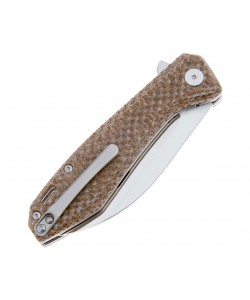 Нож складной QSP Knife Pelican 9,2 см, сталь S35VN, рукоять Micarta Brown