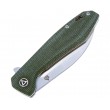 Нож складной QSP Knife Pelican 9,2 см, сталь S35VN, рукоять Micarta Green - фото № 3