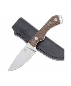 Нож QSP Knife Workaholic 8,9 см, сталь N690, рукоять Micarta Brown