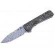 Нож складной QSP Knife Hawk 8,2 см, сталь Damascus, рукоять Carbon Dark Gray - фото № 1