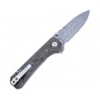 Нож складной QSP Knife Hawk 8,2 см, сталь Damascus, рукоять Carbon Dark Gray - фото № 2