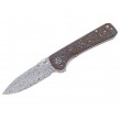 Нож складной QSP Knife Hawk 8,2 см, сталь Damascus, рукоять Carbon Copper - фото № 1