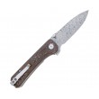 Нож складной QSP Knife Hawk 8,2 см, сталь Damascus, рукоять Carbon Copper - фото № 3