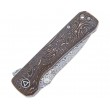 Нож складной QSP Knife Hawk 8,2 см, сталь Damascus, рукоять Carbon Copper - фото № 4