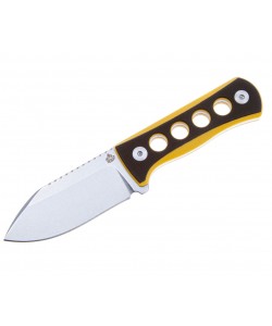 Нож QSP Knife Canary 6,3 см, сталь 14C28N, рукоять G10 Black/Yellow