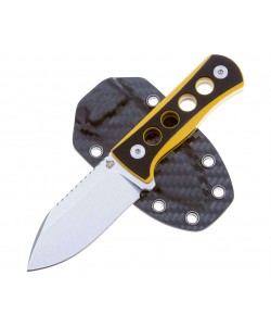 Нож QSP Knife Canary 6,3 см, сталь 14C28N, рукоять G10 Black/Yellow