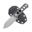 Нож QSP Knife Canary 6,3 см, сталь Damascus, рукоять Carbon Grey - фото № 4