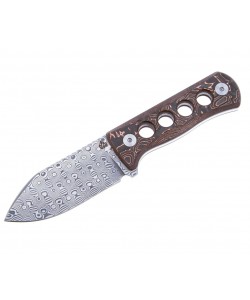 Нож QSP Knife Canary 6,3 см, сталь Damascus, рукоять Carbon Copper/Black