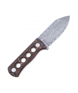 Нож QSP Knife Canary 6,3 см, сталь Damascus, рукоять Carbon Copper/Black