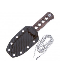 Нож QSP Knife Canary 6,3 см, сталь Damascus, рукоять Carbon Copper/Black