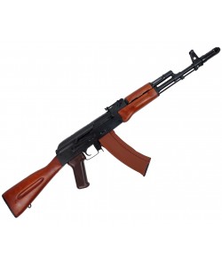 Страйкбольный автомат E&L ELAK74N (АК-74Н) AEG Essential Steel, дерево