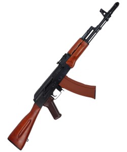 Страйкбольный автомат E&L ELAK74N (АК-74Н) AEG Essential Steel, дерево