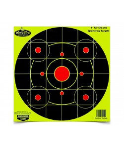 Мишень осыпающаяся Birchwood Dirty Bird Yellow Bull's-eye 12” (самоклеящаяся, 4 шт)