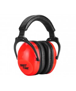 Наушники противошумные ShotTime 15, NRR 22dB, оголовье экокожа, поролон. амбушюры (Red)