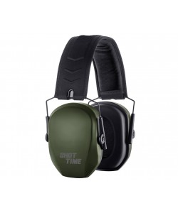 Наушники пассивные ShotTime 18, NRR 25dB, оголовье экокожа, поролон. амбушюры (противошумные, Army Green)