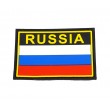 Шеврон ”Флаг России” с надписью ”RUSSIA”, PVC на велкро, 80x53 мм (Black/Yellow) - фото № 1