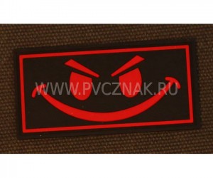 Шеврон ”Smile”, PVC на велкро, 70x35 мм (Red/Black)