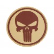 Шеврон ”Каратель” (Punisher), PVC на велкро, 80x80 мм (коричневый на песке) - фото № 1