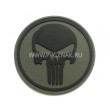 Шеврон ”Каратель” (Punisher), PVC на велкро, 80x80 мм (черный на оливе) - фото № 1